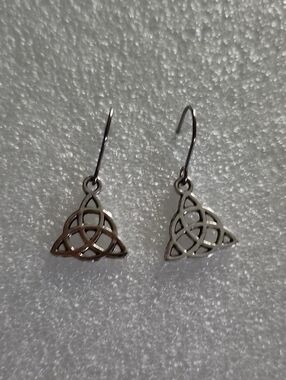 Hand Crafted Silver Celtic Knot Drop Earrings